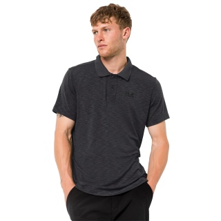 Jack Wolfskin Leisure Polo Travel (odour inhibiting, moisture regulating) black Men